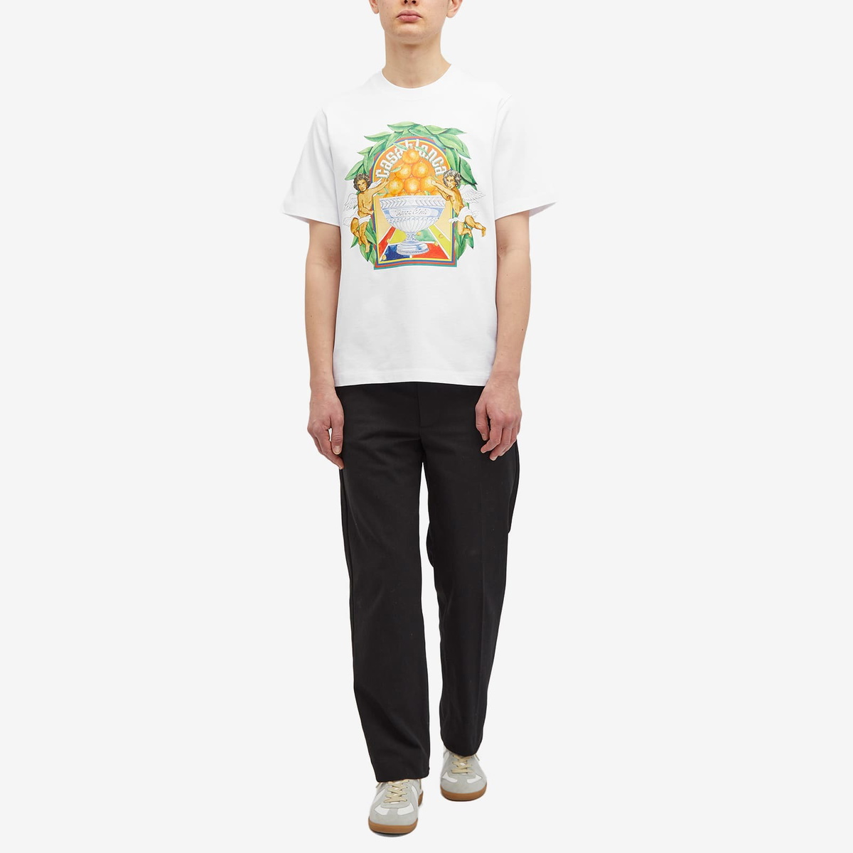 Casablanca Men's Triomphe D'Orange T-Shirt in White Casablanca