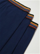 Paul Smith - Three-Pack Striped Stretch-Cotton Boxer Briefs - Blue