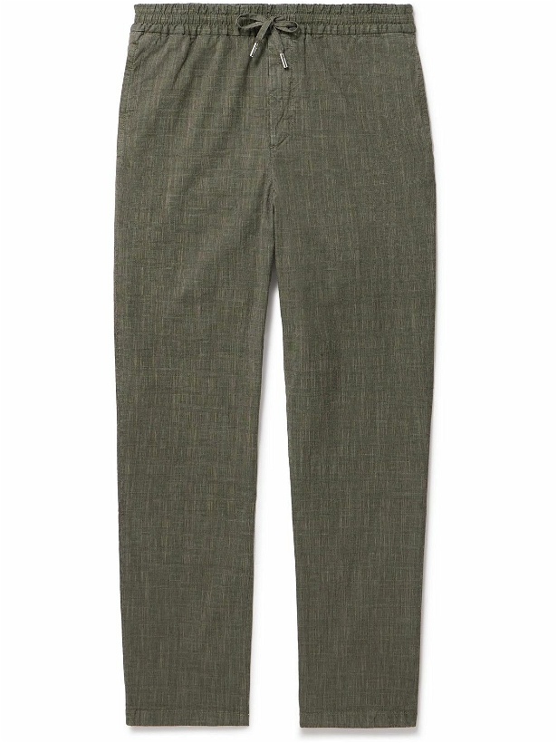 Photo: Mr P. - Straight-Leg Prince of Wales Checked Cotton-Blend Drawstring Trousers - Green
