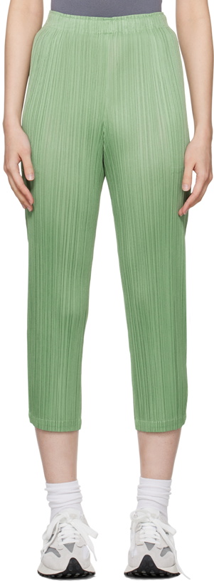 Photo: Pleats Please Issey Miyake Green Calla Trousers