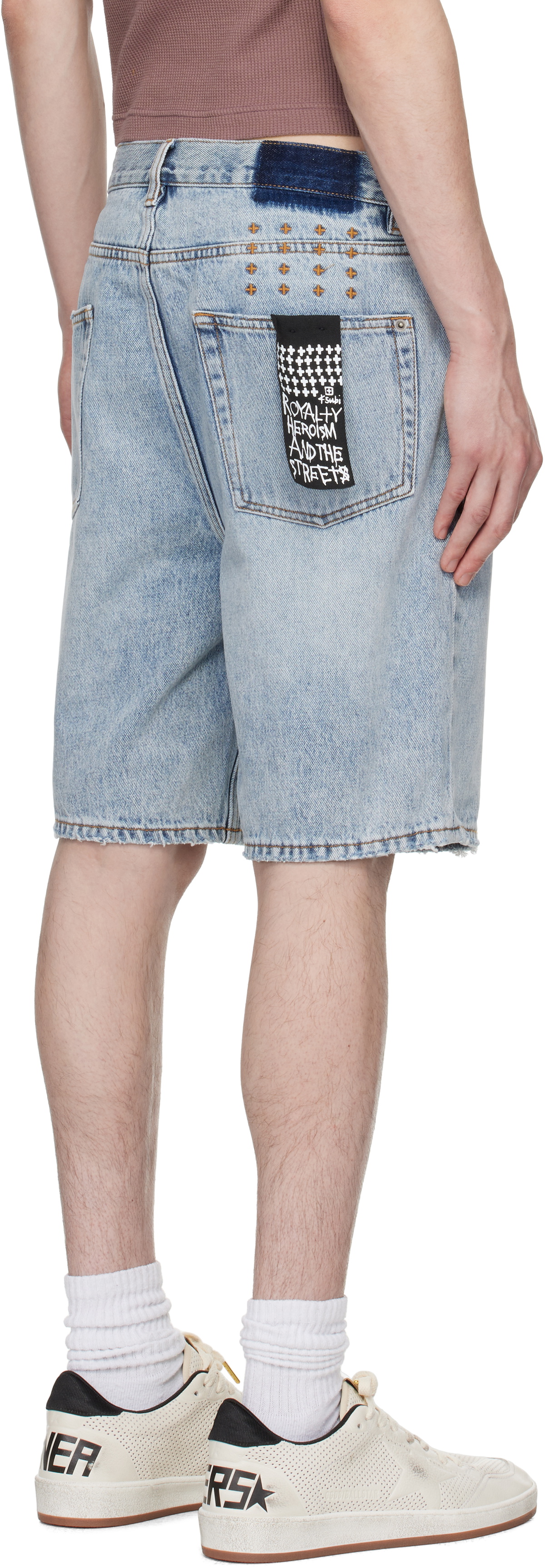 Ksubi Blue Anti K Denim Shorts