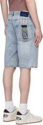 Ksubi Blue Anti K Denim Shorts