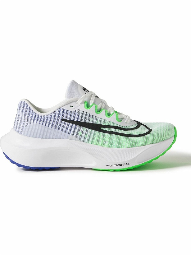 Photo: Nike Running - Zoom Fly 5 Rubber-Trimmed Mesh Sneakers - Blue