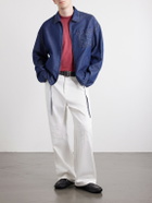 LOEWE - Wide-Leg Anagram-Embroidered Jeans - White