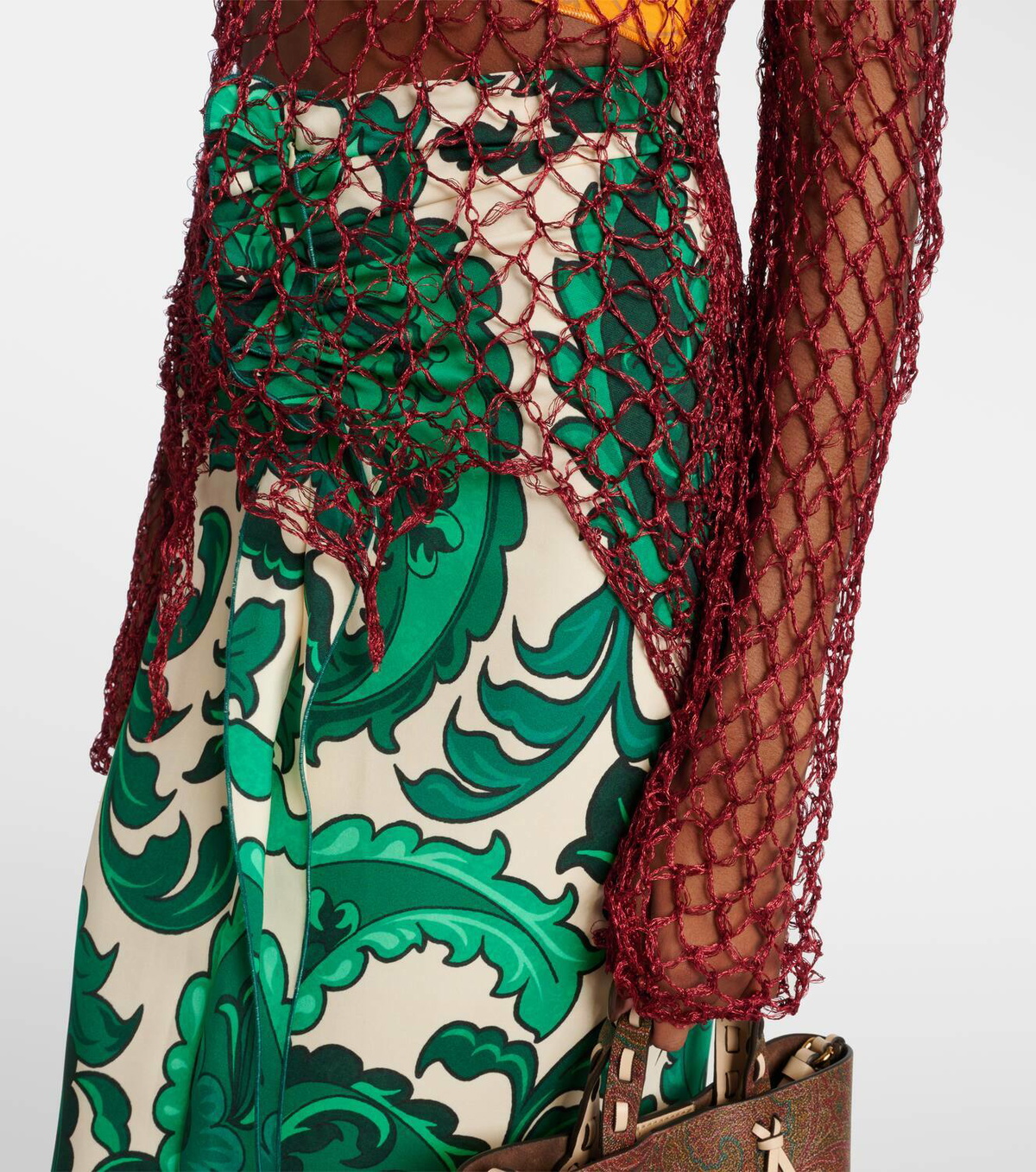 Etro Open-knit sweater and printed crop top set