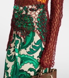 Etro Open-knit sweater and printed crop top set