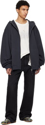 Maison Margiela Gray Embroidered Hoodie