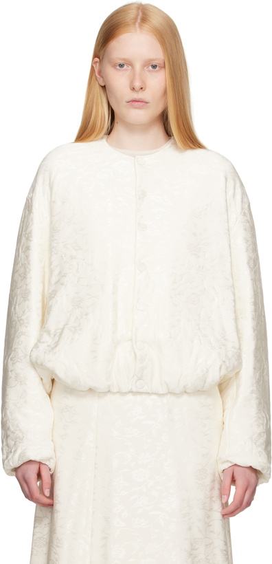 Photo: Jil Sander Off-White Jacquard Bomber Jacket