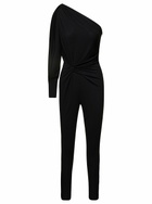 Saint Laurent One-shoulder Jumpsuit With Side Gathering