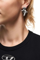 Diesel Silver-tone stud earrings - Earrings - Unisex - Grey