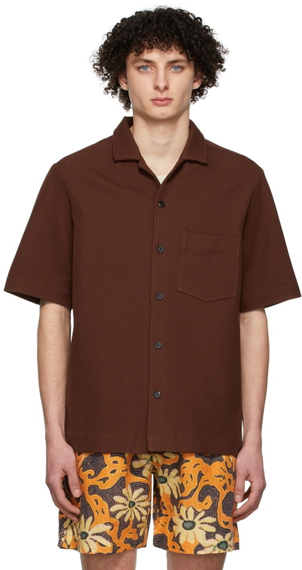 Photo: Nanushka Brown Bodil Short Sleeve Shirt