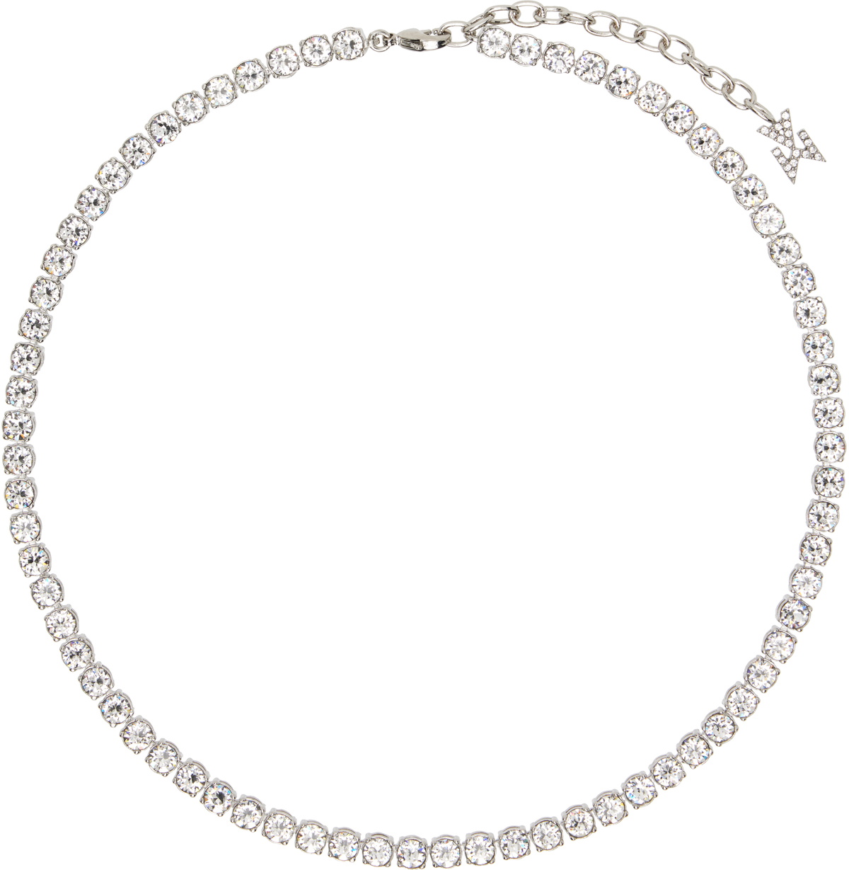 Amina Muaddi Silver Tennis Necklace