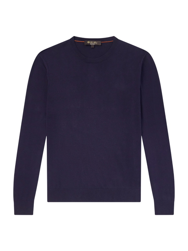 Photo: Loro Piana - Ice Wish™ Sea Island Cotton Sweater - Blue