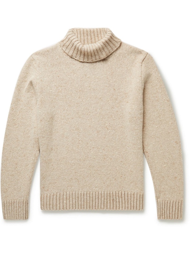 Photo: Inis Meáin - Donegal Merino Wool and Cashmere-Blend Rollneck Sweater - Neutrals