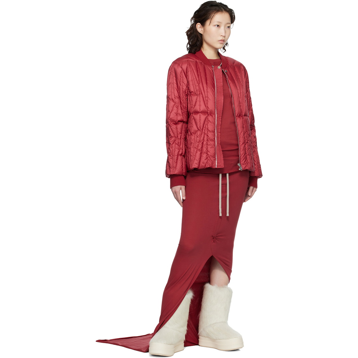 Rick Owens Moncler + Rick Owens Red Geocamo Flight Down Jacket