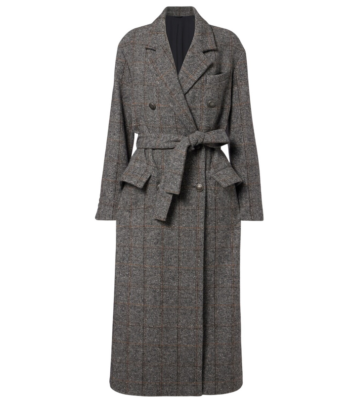 Photo: Brunello Cucinelli Double-breasted alpaca-blend coat