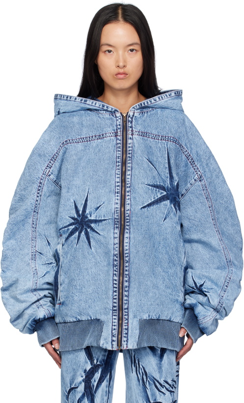 Photo: Masha Popova Blue Oversized Hooded Denim Jacket