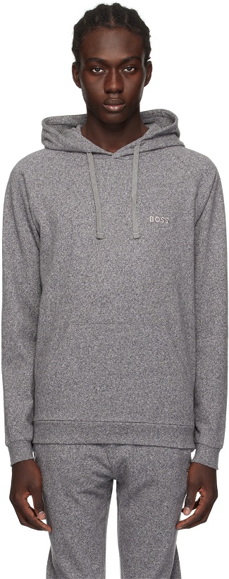 Photo: BOSS Gray Embroidered Hoodie