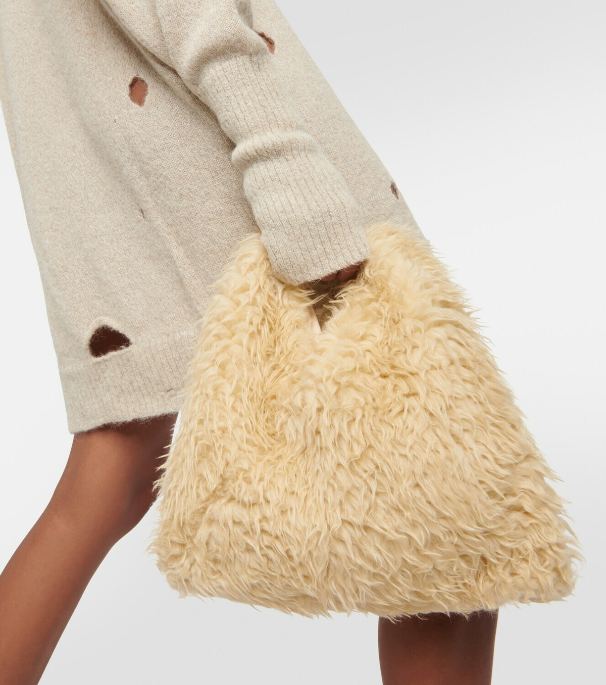 【MM6 Maison Margiela】Japanese classic フェイクファー Bag MM6 Maison Margiela Japanese faux fur tote bag MM6 Maison