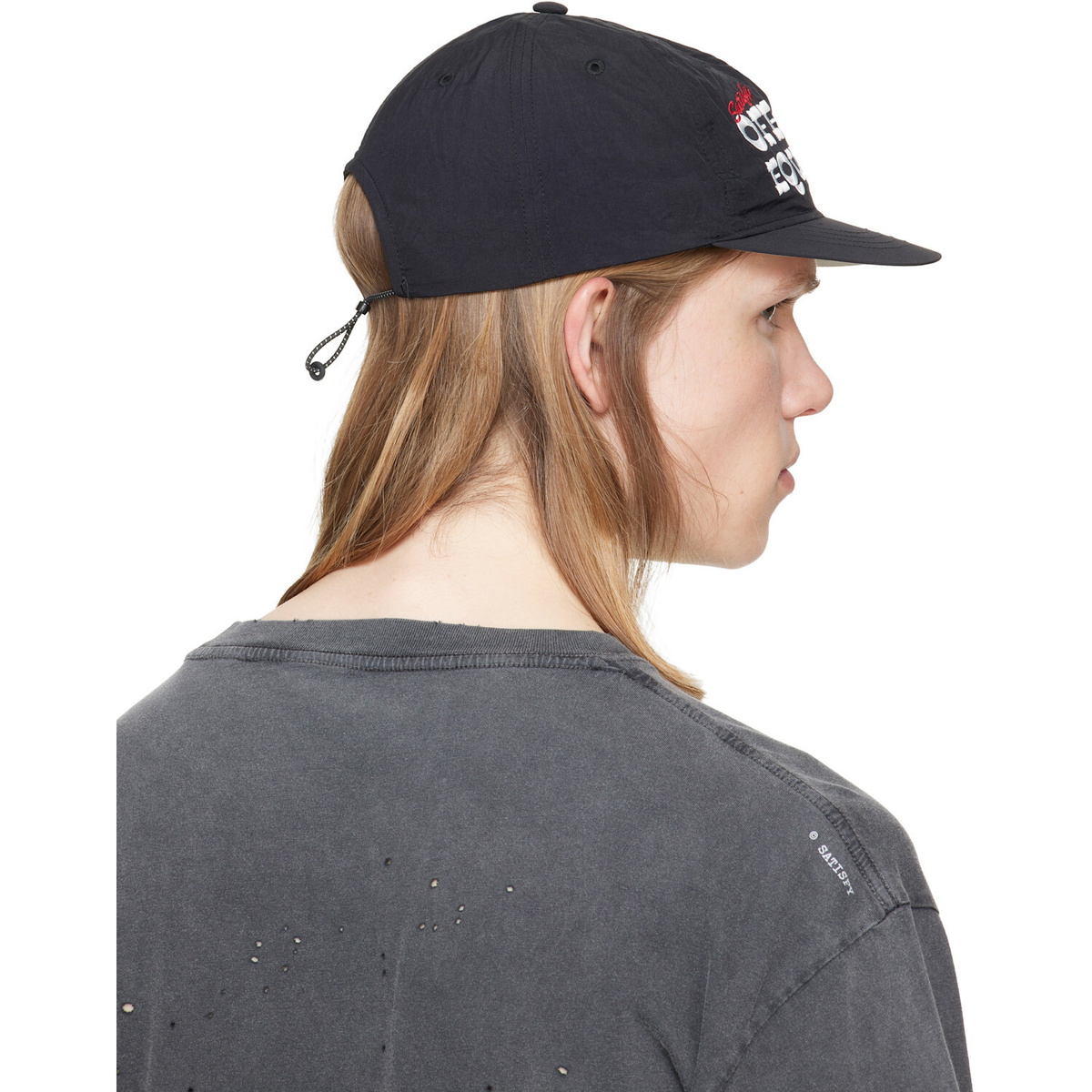 Satisfy Black FliteSilk 5‑Panel Pinch Cap