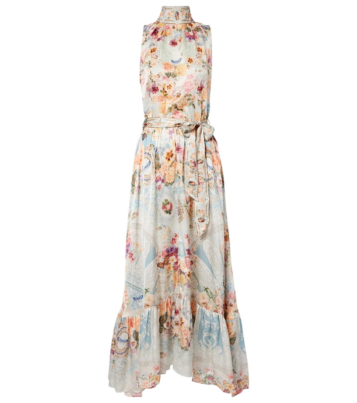 Photo: Camilla Embellished floral silk maxi dress