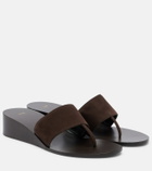 JUDE Lucille leather wedge thong sandals