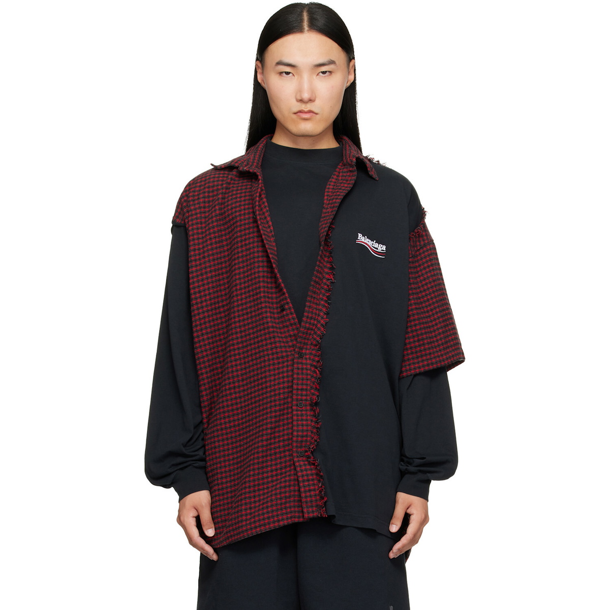 Balenciaga Black and White Jacquard Logo Turtleneck Balenciaga