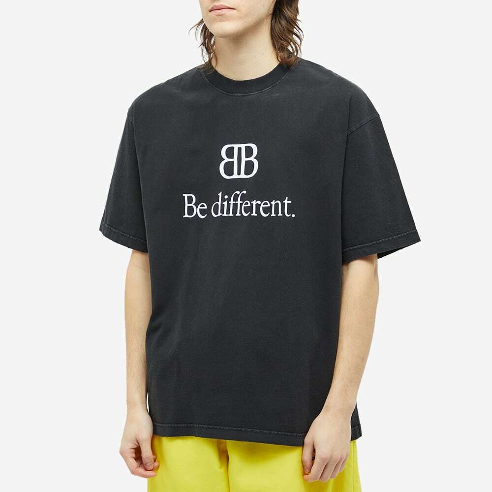 Balenciaga Men's Be Different T-Shirt in Black/White Balenciaga