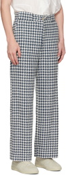 young n sang Navy Houndstooth Trousers