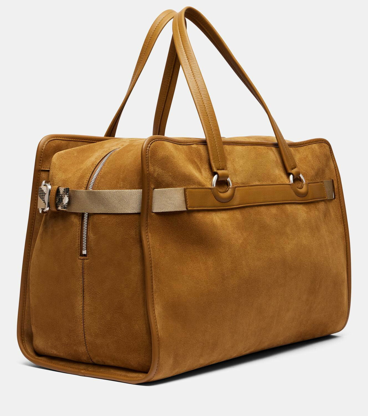 Burberry B Clip Holdall suede duffel bag