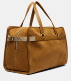 Burberry B Clip Holdall suede duffel bag
