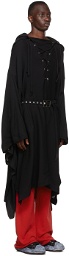 BED J.W. FORD Black Woven Wool Poncho