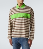 Versace Striped cotton jersey polo shirt