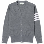 Thom Browne Men's Classic Merino Cardigan in Medium Grey