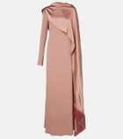 Taller Marmo Mounia caped crêpe cady gown
