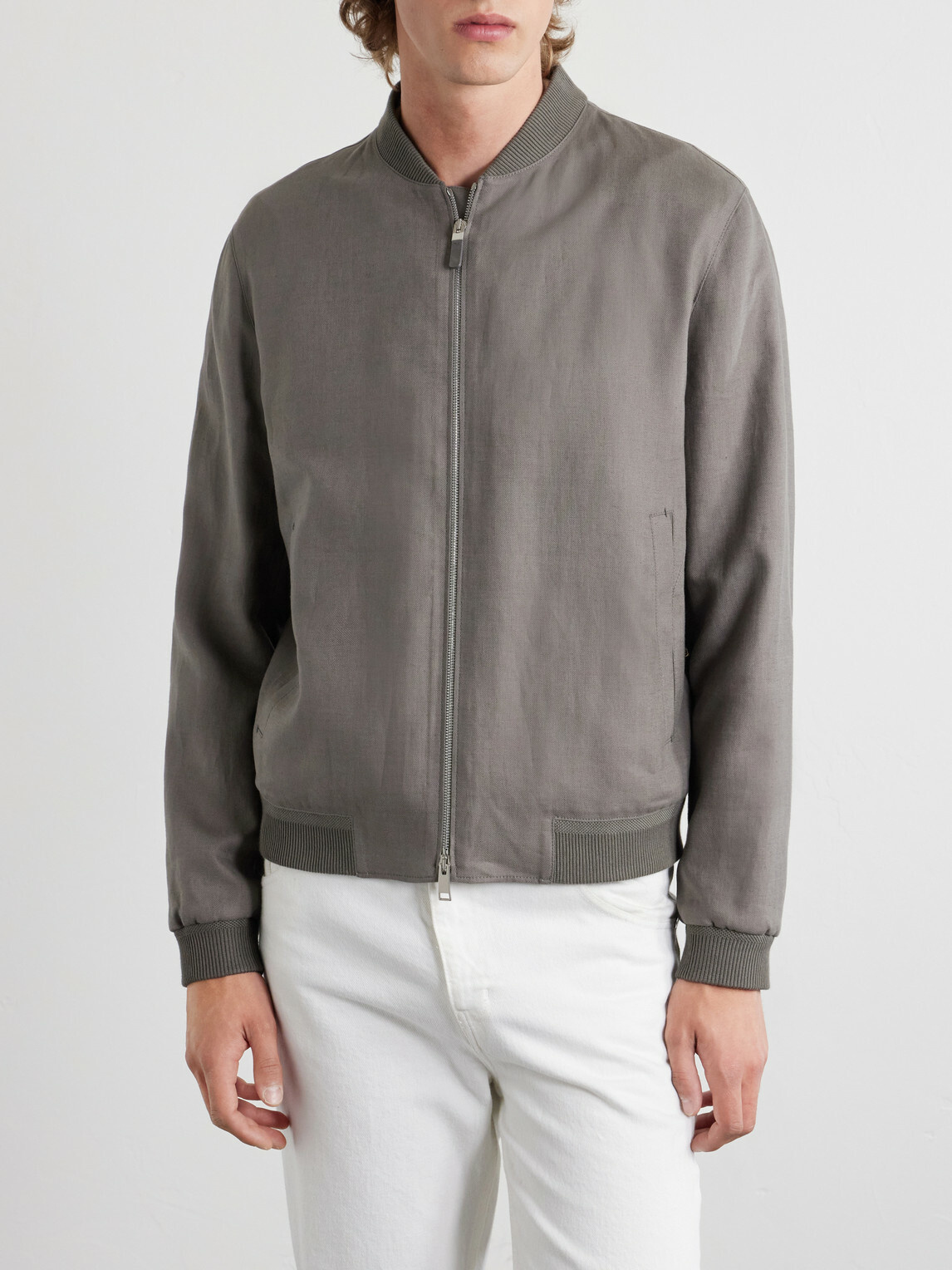 Zegna - Oasi Linen Bomber Jacket - Gray