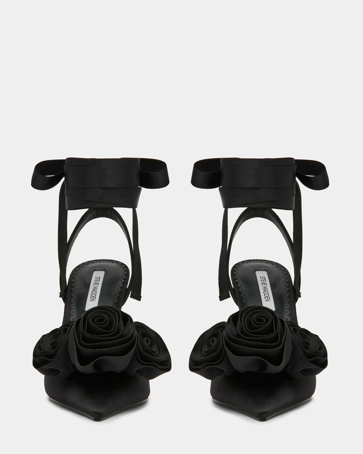 Steve Madden Rosie Heels in Black Satin
