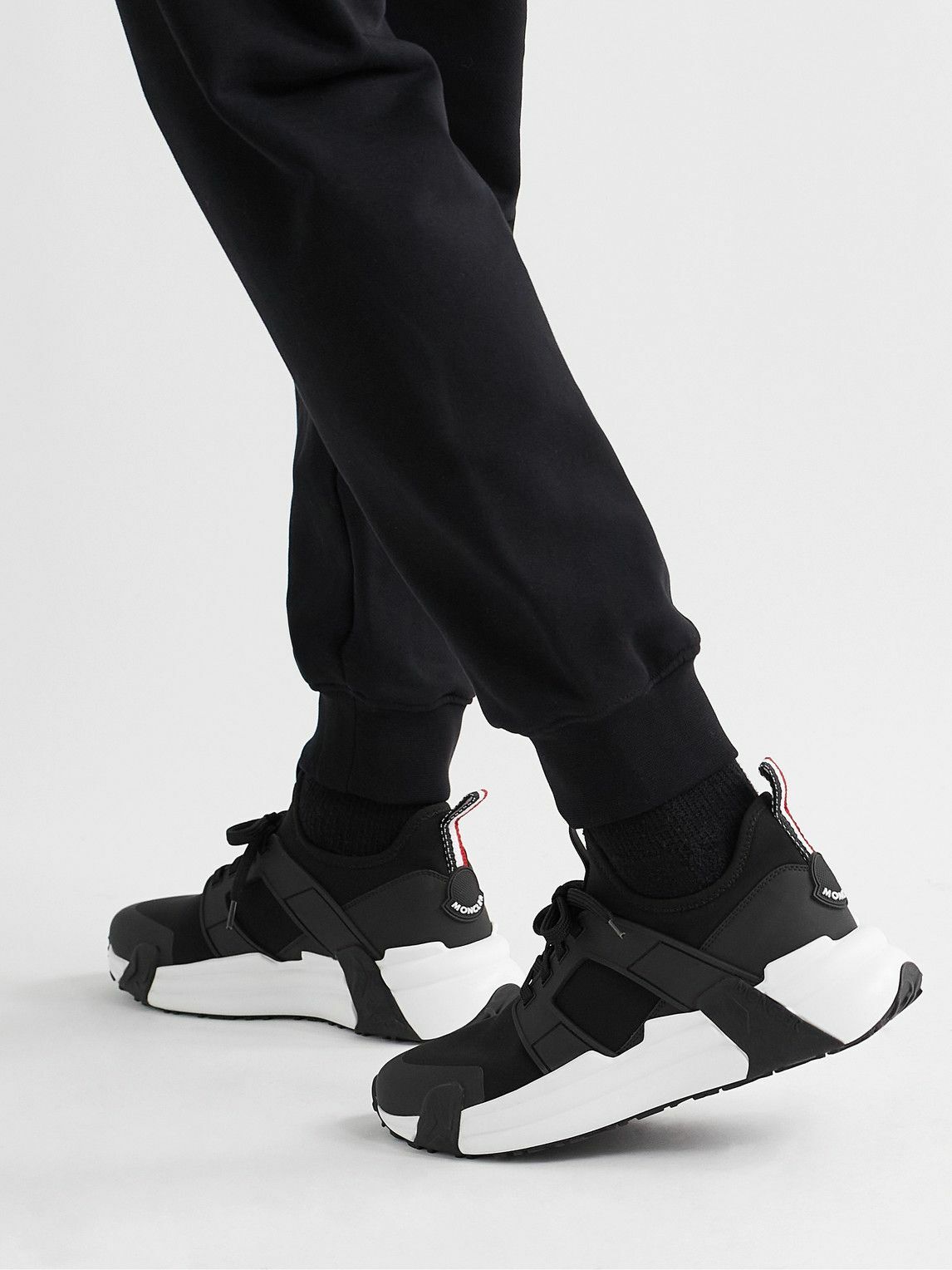 Moncler - Lunarove Rubber and Leather-Trimmed Neoprene Sneakers - Black