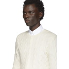 Ralph Lauren Purple Label Off-White Cashmere Cable-Knit Sweater