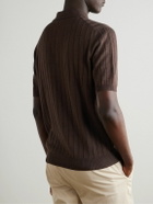 Boglioli - Ribbed Linen and Cotton-Blend Polo Shirt - Brown