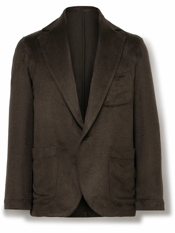 Photo: Stòffa - Unstructured Brushed-Silk Blazer - Brown