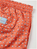 Rubinacci - Straight-Leg Short-Length Printed Swim Shorts - Orange