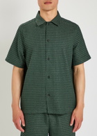 Les Deux Checked Seersucker Shirt Green