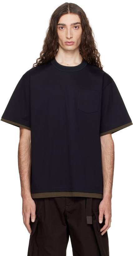Photo: sacai Navy Cotton Jersey T-shirt