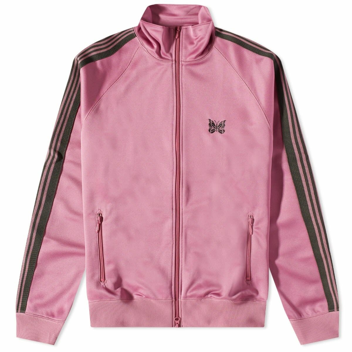 Needles Men's Poly Smooth Track Jacket in Smoke Pink