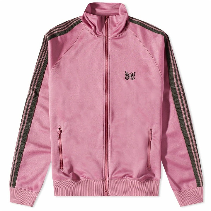 Photo: Needles Men's Poly Smooth Track Jacket in Smoke Pink