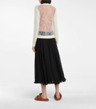 Valentino Valentino lace-trimmed wool cardigan