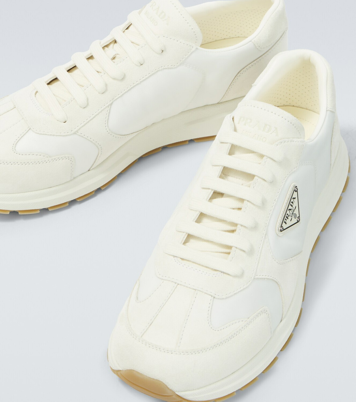 Prada Prax Re-Nylon suede-trimmed sneakers