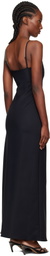 Coperni Black Garter Belt Maxi Dress