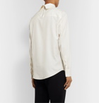 Alexander McQueen - Slim-Fit Embellished Silk-Poplin Rollneck Shirt - White